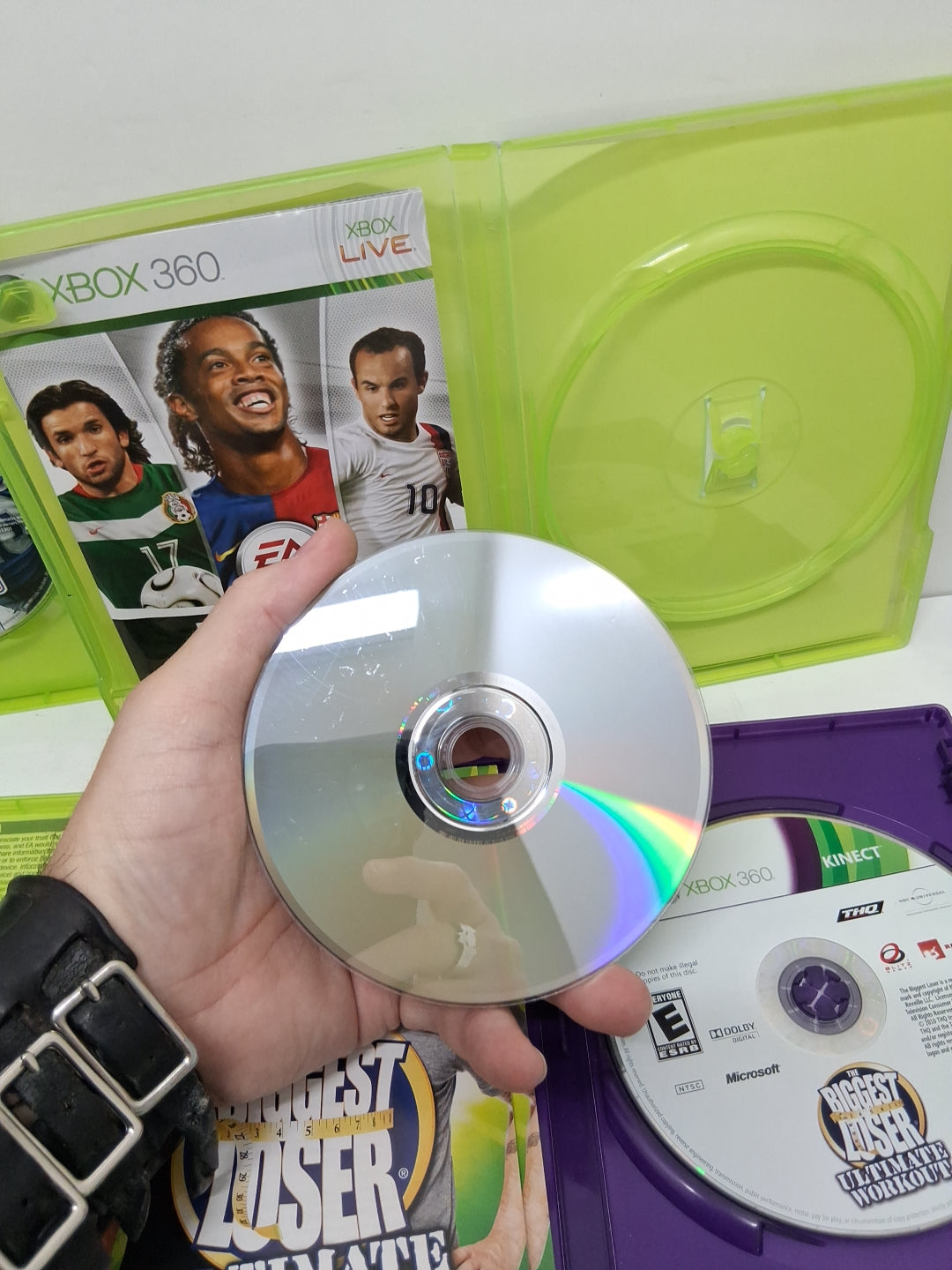 Xbox 360 Lot Of 5 Games, NFL MADDEN 08, 16, 25, Fifa 07 Soccer, The Biggest...