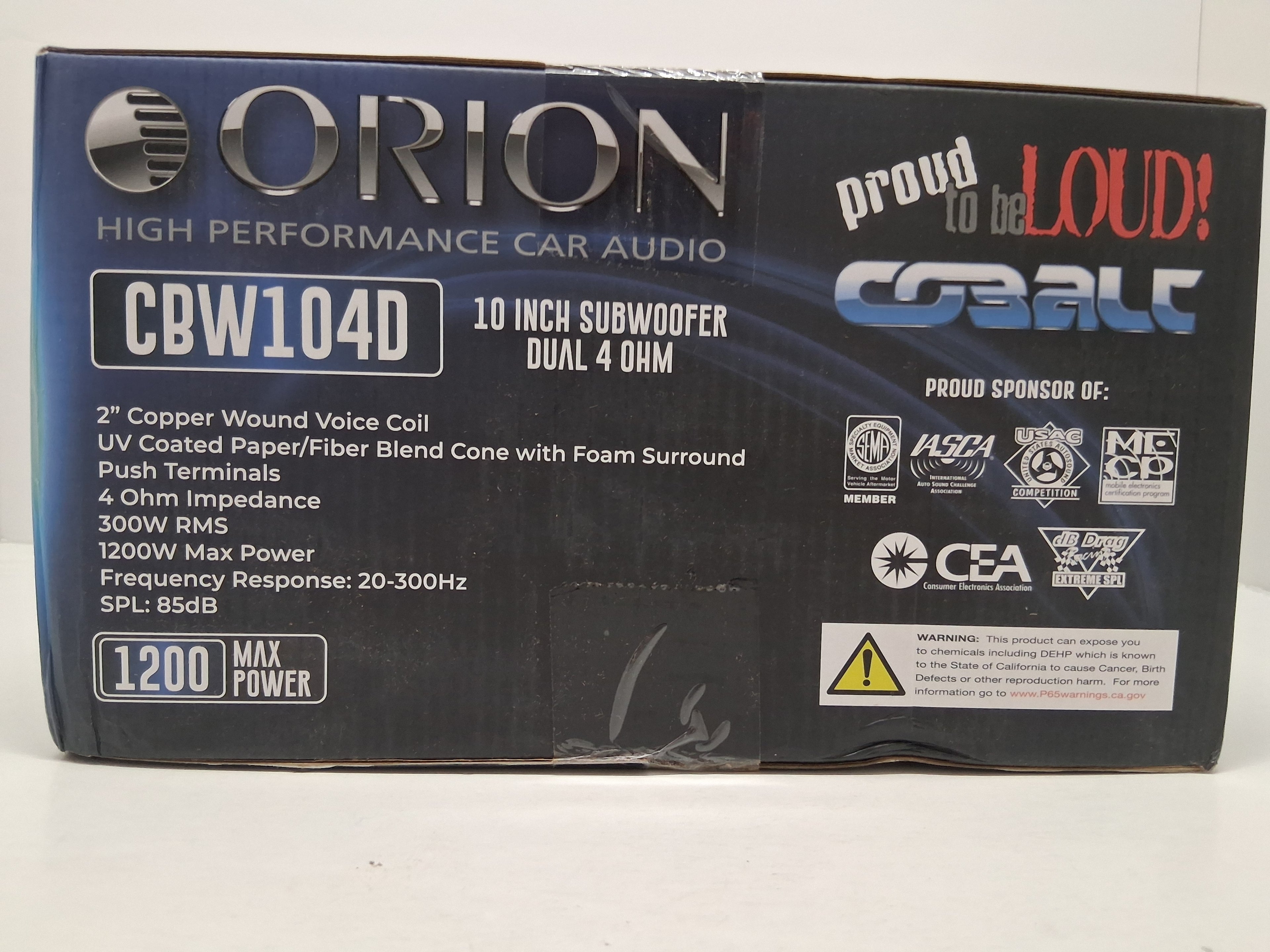 Orion Cobalt CBW 104D 10" Subwoofer