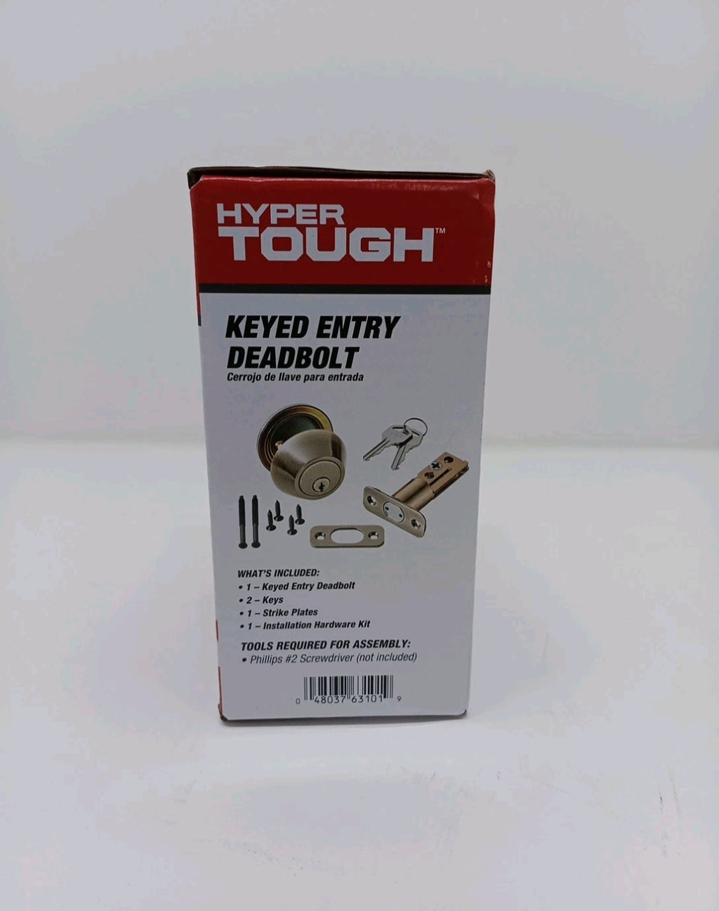 Hyper Tough Keyed Entry Deadbolt Antique Brass Finish Complete, New