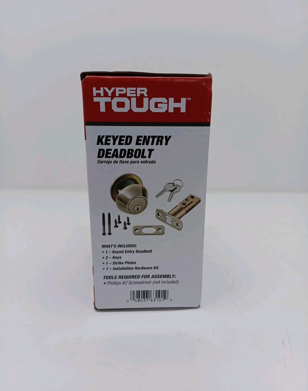 Hyper Tough Keyed Entry Deadbolt Antique Brass Finish Complete, New