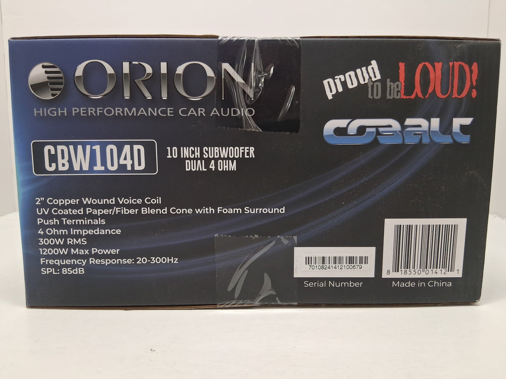 Orion Cobalt CBW 104D 10" Subwoofer
