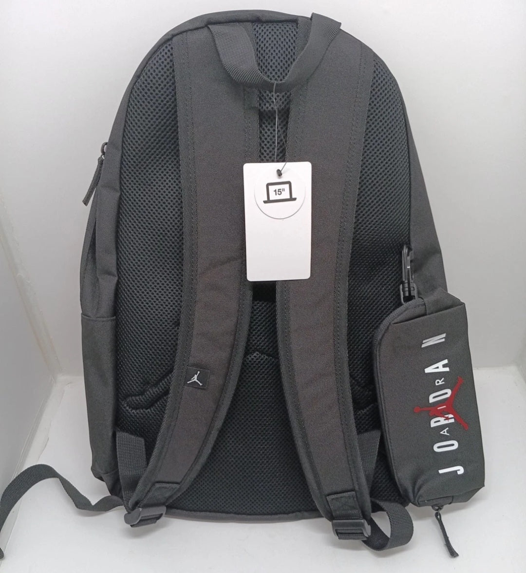 Nike Air Jordan Backpack Black/Red White Logo with Bottle Bag Brand New W/ Tags