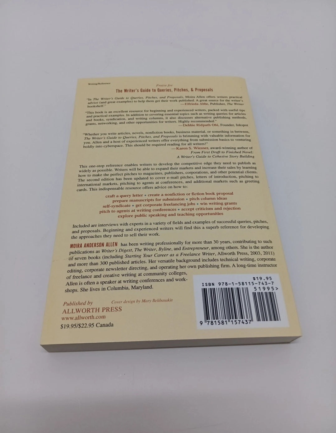 Writer's Guide to Queries Pitches and Proposals, Second Edition by Moira Allen