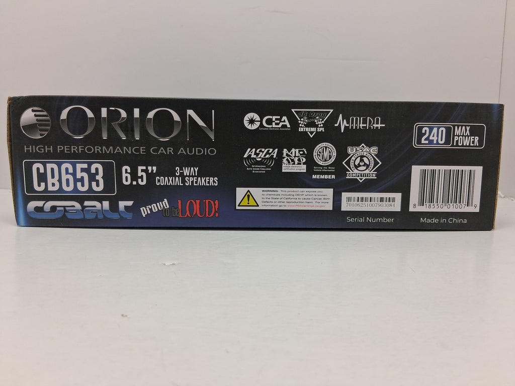Orion CB653 3 Way 6.5 Inch Car Speakers 240W Peak 4 Ohm
