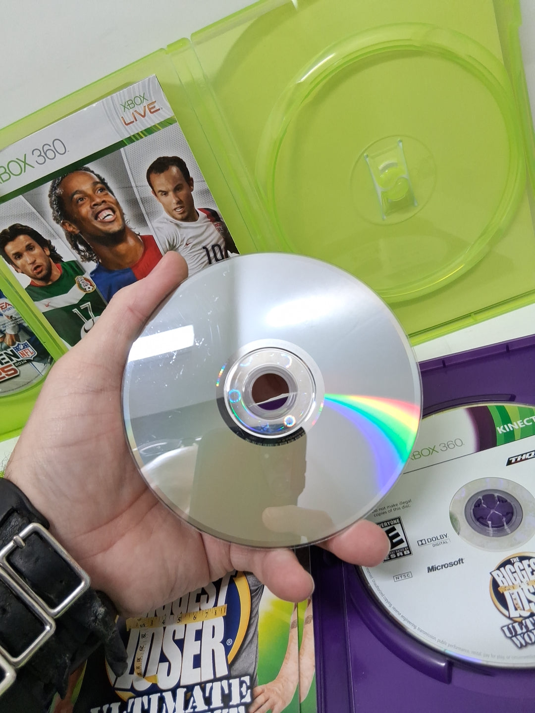 Xbox 360 Lot Of 5 Games, NFL MADDEN 08, 16, 25, Fifa 07 Soccer, The Biggest...