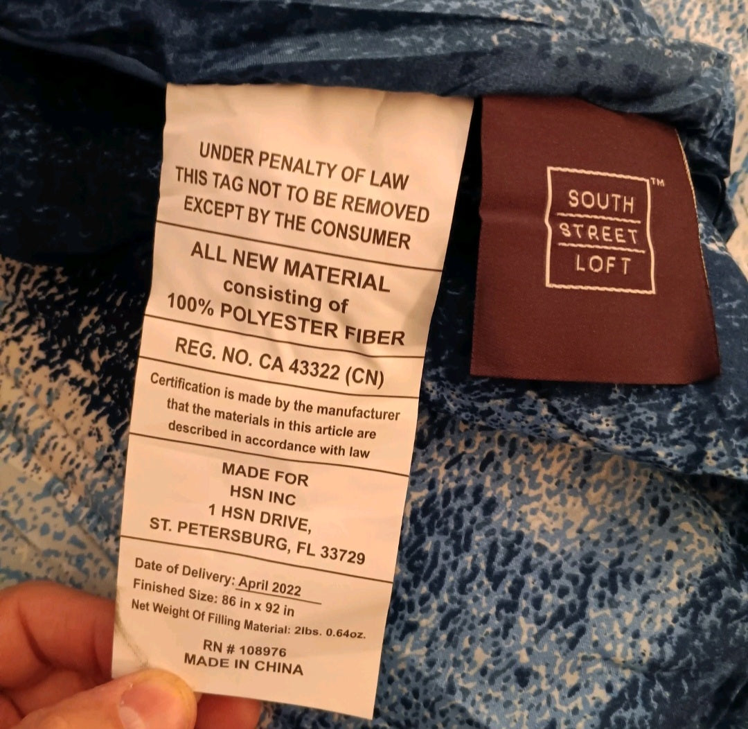 Blue White South Street Loft Comforter Bed Set