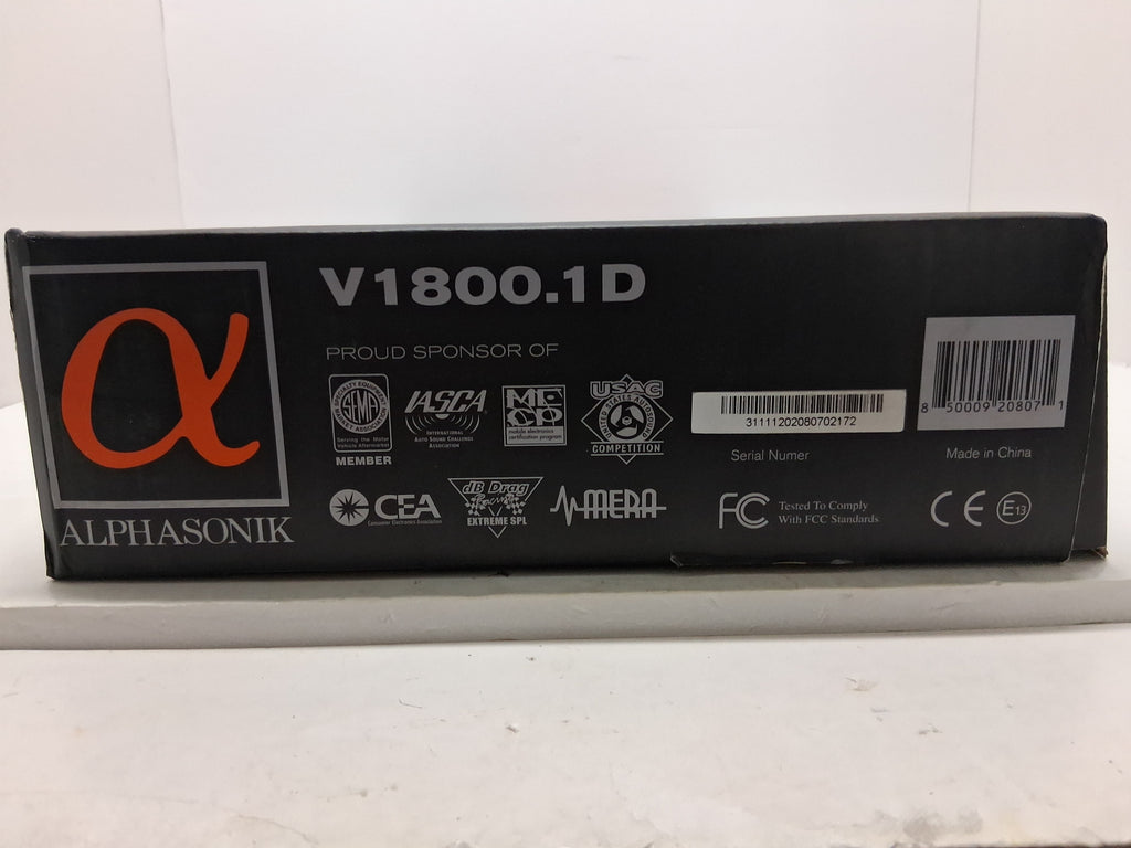 Alphasonik V1800.1D Venum Series Mono Car Audio Amplifier 3600W RMS V1800.1D
