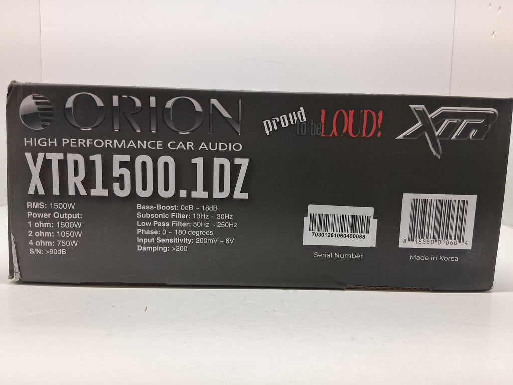 Orion Xtr1500.1dz XTR Amplifier D Class 1 Ohm 6000w Car Audio Amp