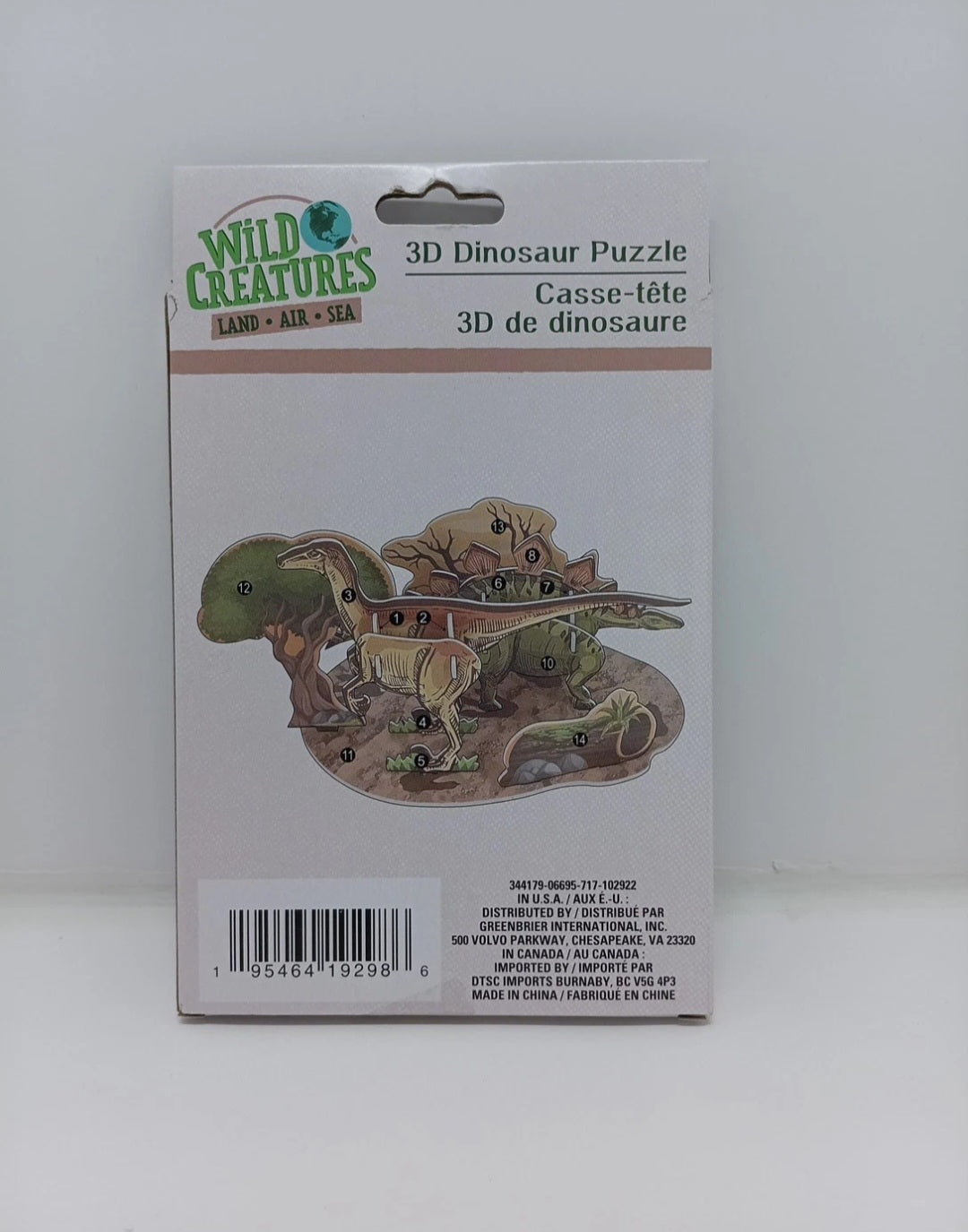 Wild Creatures 3D Dinosaur Puzzle New In Box, Unopened, Complete