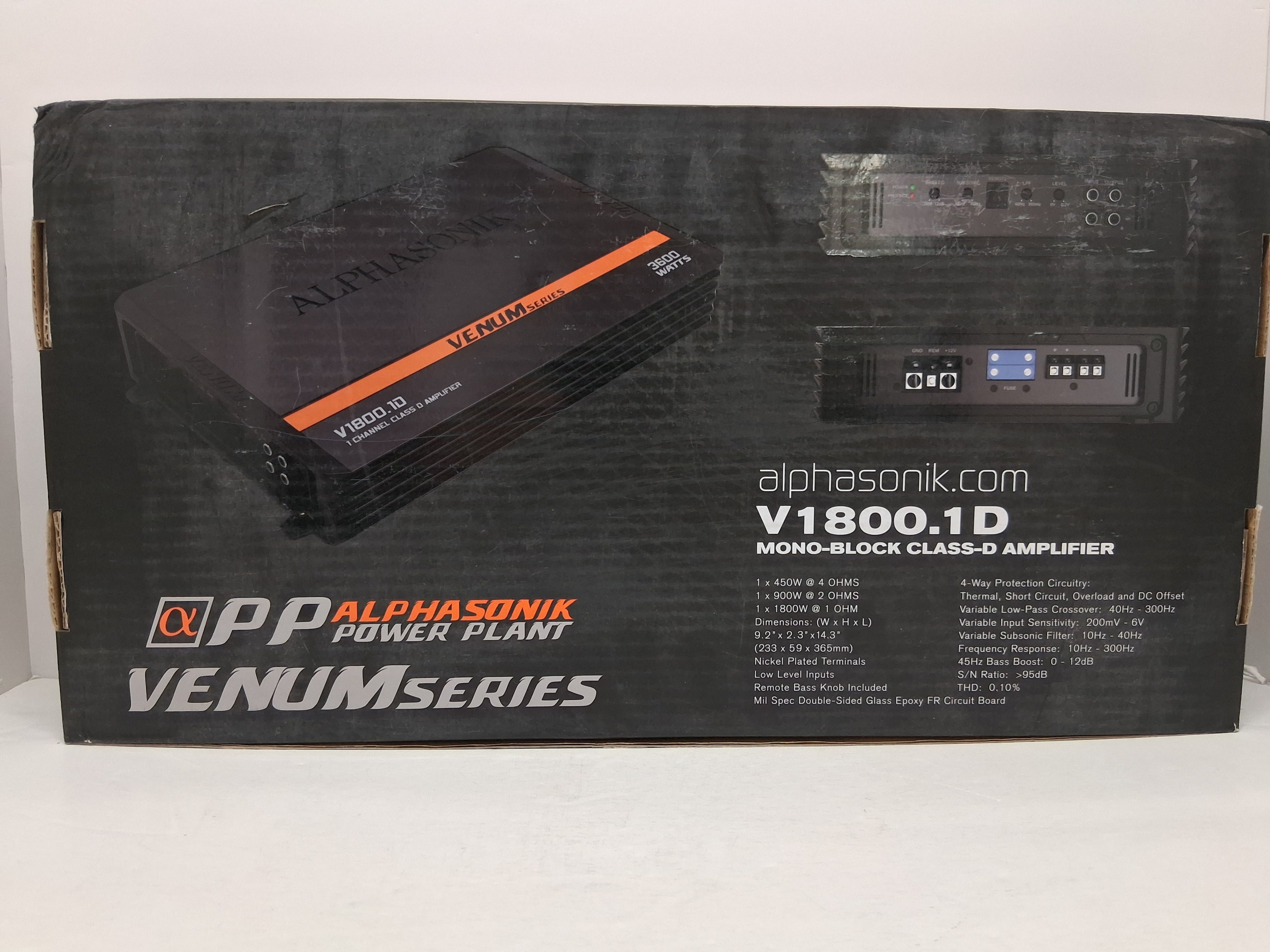 Alphasonik V1800.1D Venum Series Mono Car Audio Amplifier 3600W RMS V1800.1D
