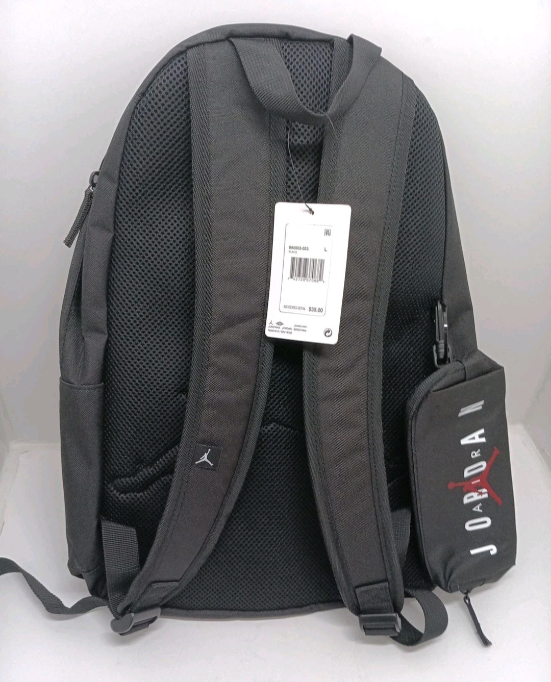 Nike Air Jordan Backpack Black/Red White Logo with Bottle Bag Brand New W/ Tags